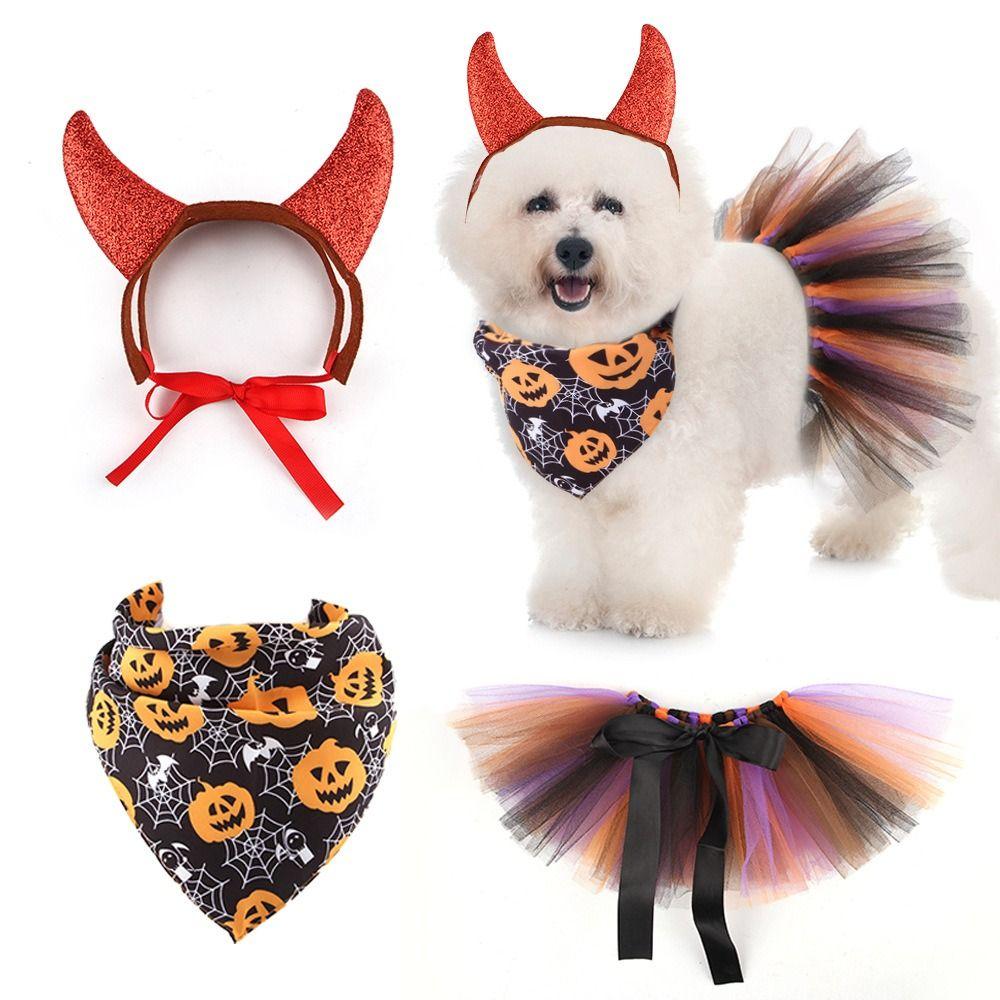 New Halloween Cat Collars Kawaii Elastic Dog Necklace Pumpkin Cute Halloween Decoration