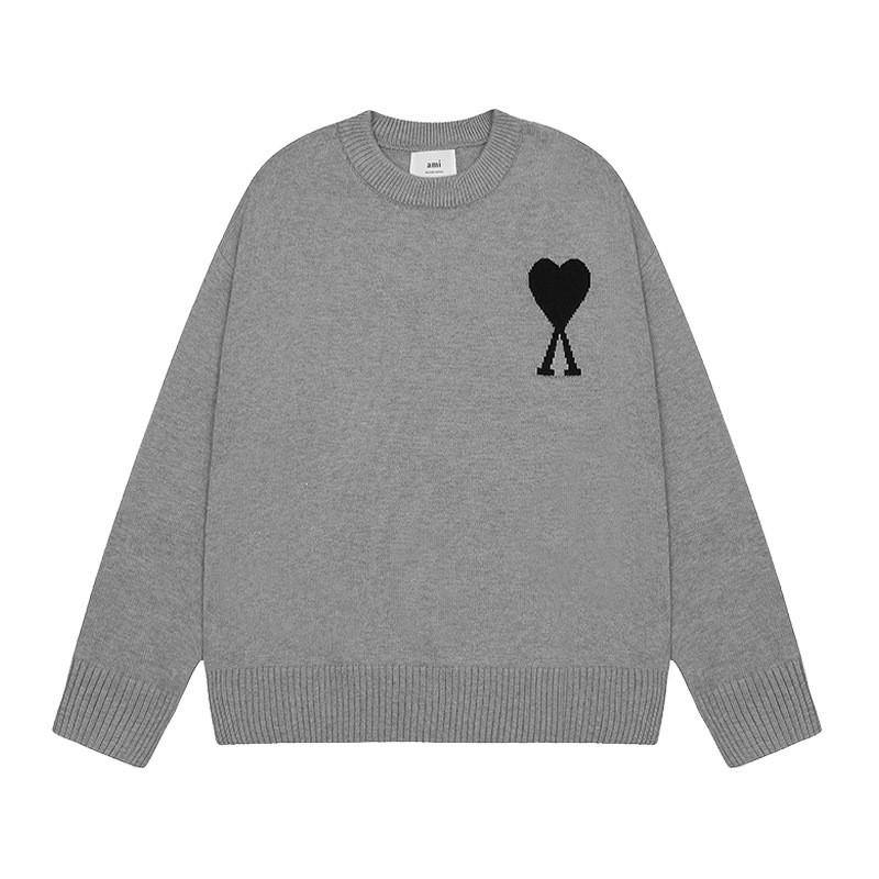 Womens Oversized Crewneck Knit Sweater With Heart Print Streetwear Long Sleeve Cotton Top 2025