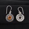 Citrine Gemstone 925 Sterling Silver Jewelry Drop/Dangle Earrings 1.57" For Gift CE-19-6