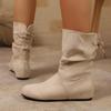 Damenstiefel mit niedrigem Absatz 2025 Neu Vier Jahreszeiten Bequeme Damenschuhe Mode Outdoor Sexy Mid-Calf Stiefel Frau Botas De Mujer