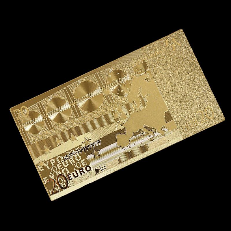 Złote banknoty z folii 24K Pełny 7 sztukowy zestaw euro Kolekcja banknotów Dekoracja Pamiątka Prezent Wodoodporne Kreatywne Euro