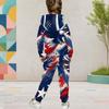 Girls Space Star Printed Hooded Long Sleeve Kangaroo Pocket Cuffed Pants Two Piece Set