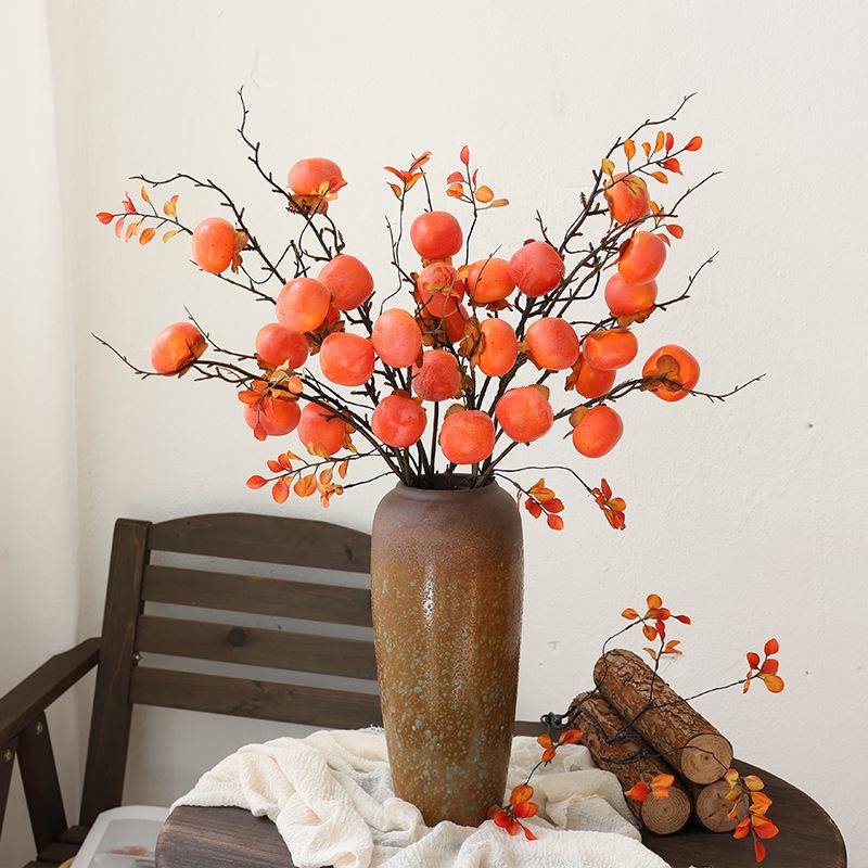 Bionic Dried Flowers: New Year Artificial Persimmon Bouquet, Living Room Decoration & Ornaments