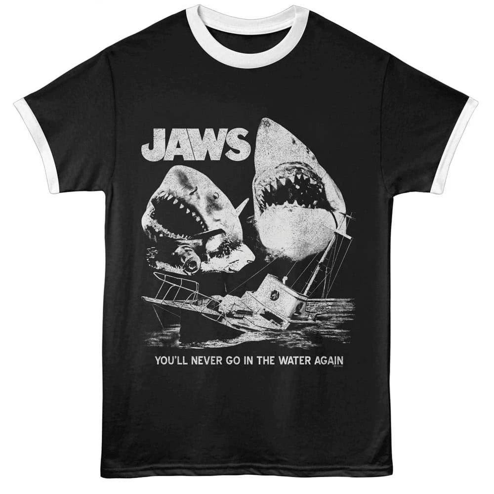 Jaws You’ll Never go in the Water Again Ringer T Shirt XL