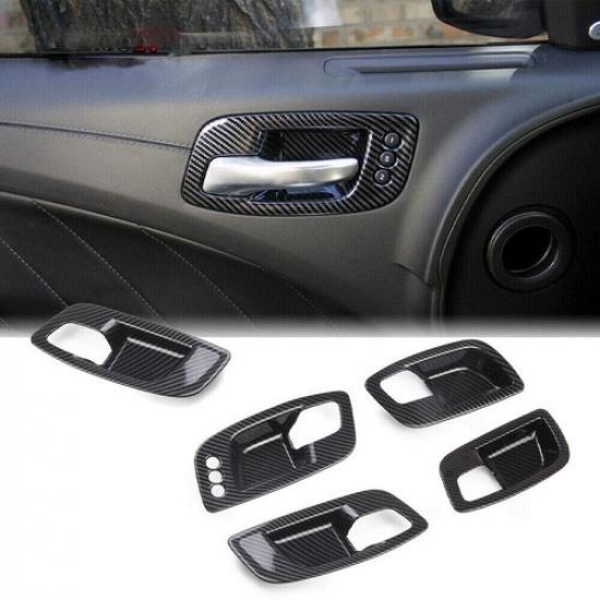 Carbon Fiber Interior Door Handle Bowl Trims Cover Fit for Dodge Charger 2011+