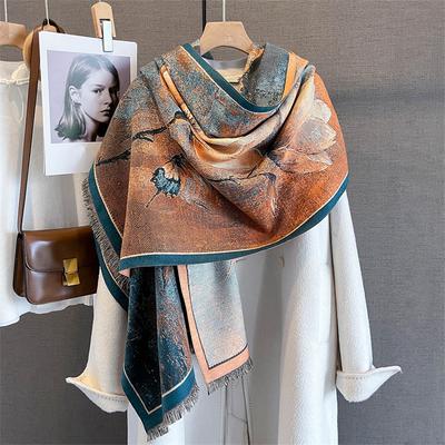 Luxury Winter Cashmere Scarf Women Print Design Warm Pashmina Blanket Poncho Scarves Female Shawl Thick Foulard Bufanda Stoles