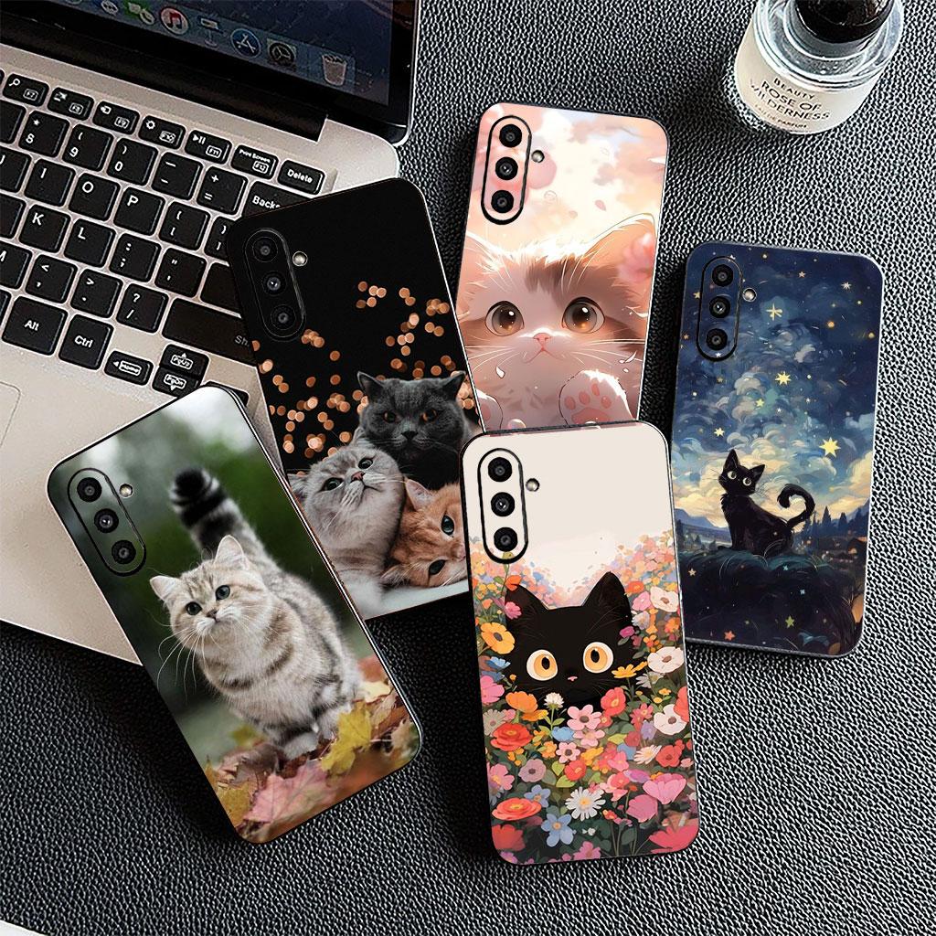Kitten Cat Meow Anime Casing Phone Cover for Apple iPhone 17 16 14 15 Pro Max Plus 15+ 16E XR ProMax Air 16+ Soft Case