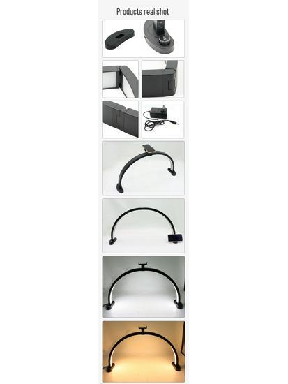 28-Inch Folding Half-Moon Beauty Light, 40W Rechargeable U-Shaped Lamp for Microblading, Eyelash Extension, Manicure & More