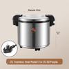 23L Wood Grain Electric Stainless Steel Rice Warmer - Insulated, Constant Temperature.