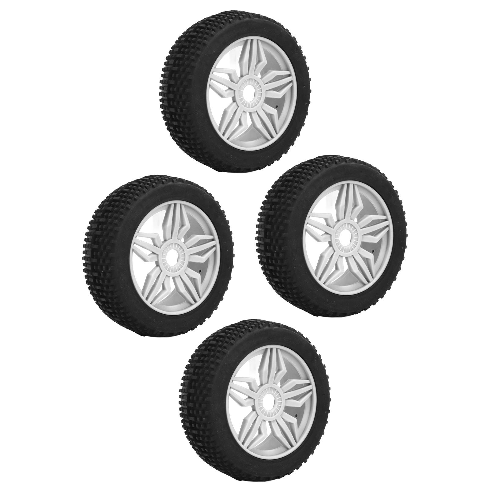 

4PCS Remote Control Car Tires Stable Grip Strong Cushioning Uneven Texture Thickening Universal for 1 8 RC Car Red White білий