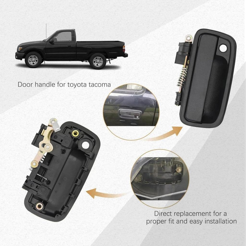 69220-35020 Exterior Front Driver Black Door Handle Replacement - Compatible with 1995-2004 Toyota Tacoma 1999 2000 2001 2002 2003 2004 1996 1997