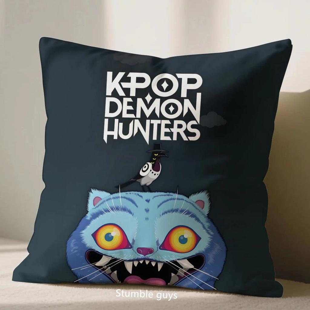 Kpop Sofa Cushion Cover Demon Hunters Anime 45X45cm Pillowcase Soft