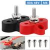 1/4'' 80A DC Cable Rail 48V Terminal Block Stud Busbar M6 Positive Negative Power for Truck RV Ship Boat