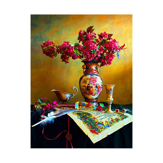 Vintage Flower Posters and Prints Retro Vase Floral Plant Leaf Canvas Painting Wall Art Pictures Bedroom Backdrop Decor No Frame