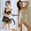 Sexy Lingerie Inner Underwear Nightwear One Piece Setup X053 [Agnel x] See-Through Women's (Free, White)