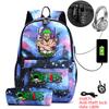 One Piece Zoro Print Anti Theft School Backpack Student Bookbag with Pen Case for Kids Teens