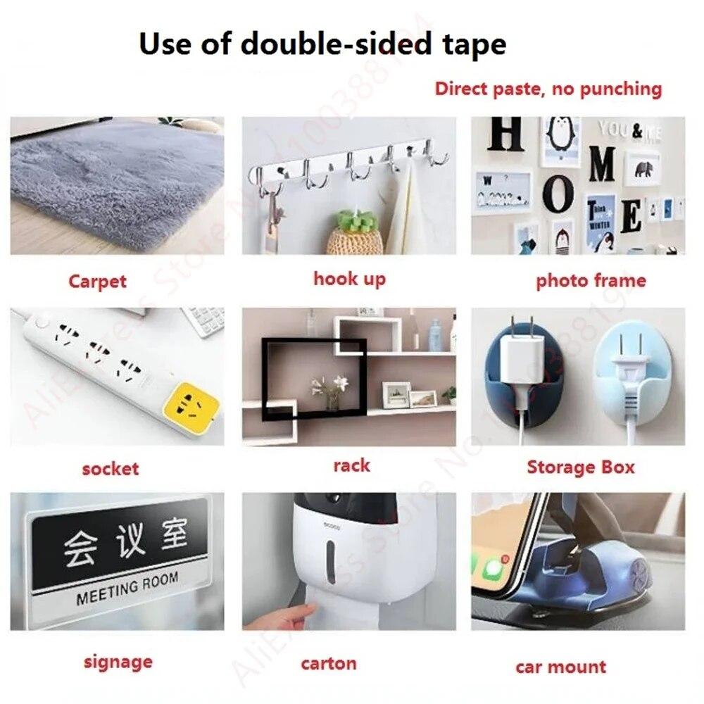 Double Face Adhesive Tape Double Sided Tape For Bathroom Kitchen Box Nano Wall Sticker Waterproof Reusable Home Supplies Strong
