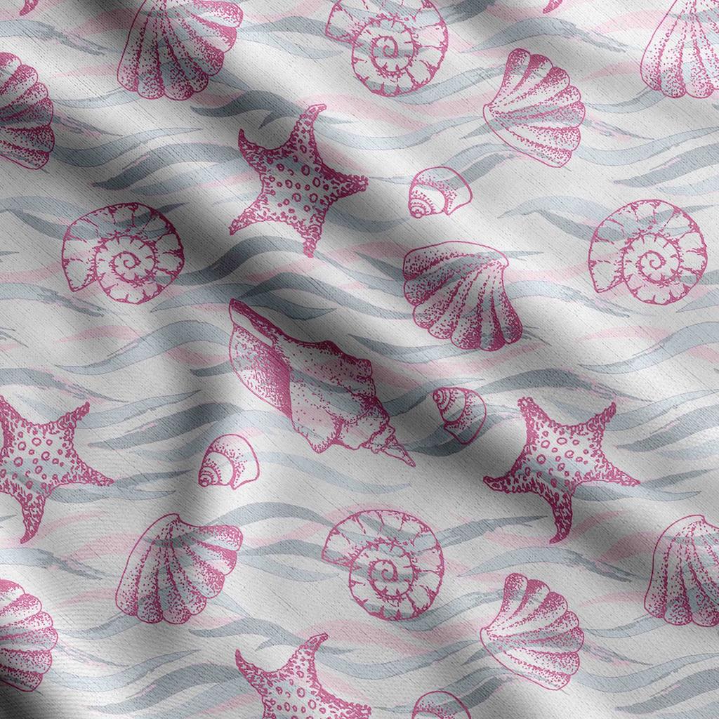 Soimoi Muscheldruck, Baumwollcambric, Quiltstoff Meterware 107 cm breit, mittelschwerer Baumwollstoff, Nähzubehör, Blau &