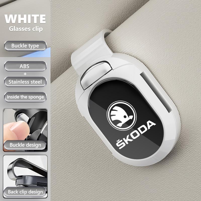 IVSX7 For Skoda Multifunctional card holder Car visor Glasses clip Accessorie octavia a5 a4 mk1 2 fabia superb rapid mk3 yeti 2006