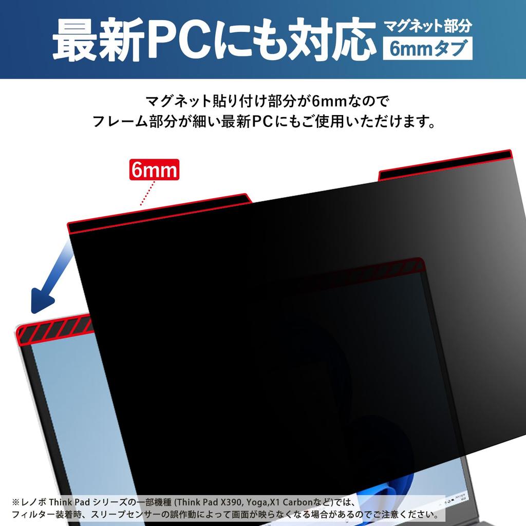 Lifeinnotech 13.3-inch (16:9) Magnetic Privacy Filter for PC Monitors (6mm Magnetic Sheet) - Blue Light Cut, Anti-Reflective, Double-Sided, Easy to At