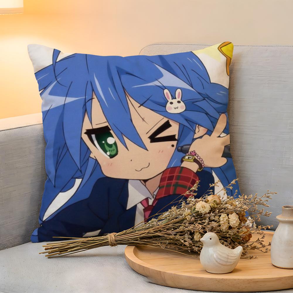 

Cushion Cover Linen SkinFriendly Soft Decorative Case For Sofa Home Decor Anime LLucky Star Kkonata Pillow cover 30x30cm