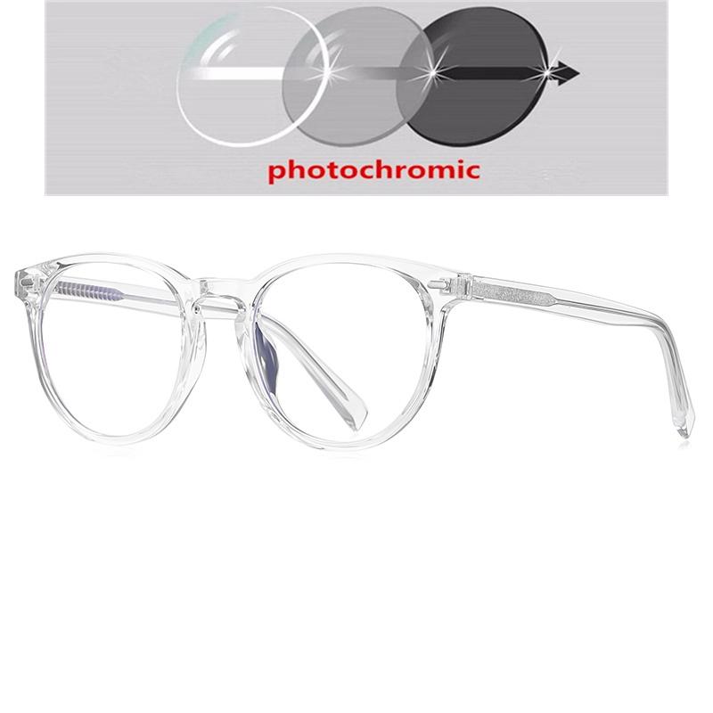 TR90 Big Frame Round Hyperopia Eyeglasses for Women Men Power 0 to -6 0 Anti Blue Light Prescription Spectacles