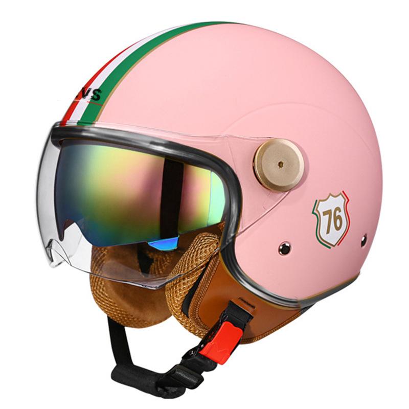 Lightweight Vintage Motorcycle Helmet With Dual Visor Motorbike Riding 3/4 Open Half Helmet Retro Casco Moto 3C & Dot
