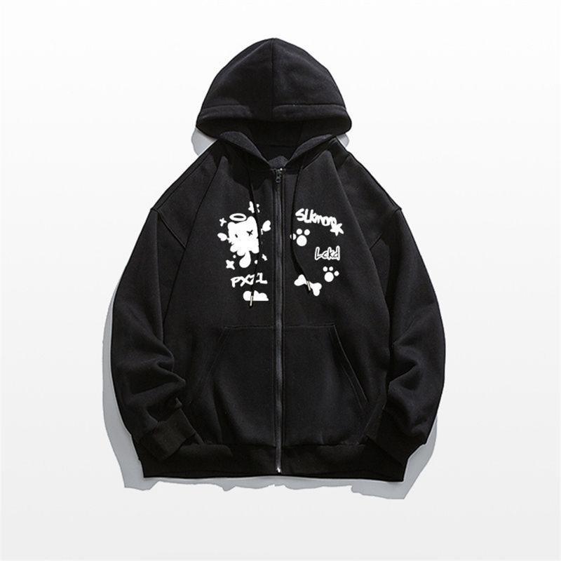 Spring And Autumn Thin 2026 New Cute Girl Zipper Hooded Fun Cat Jacket Collection Fashion Trends Versatile Casual Lazy Wind