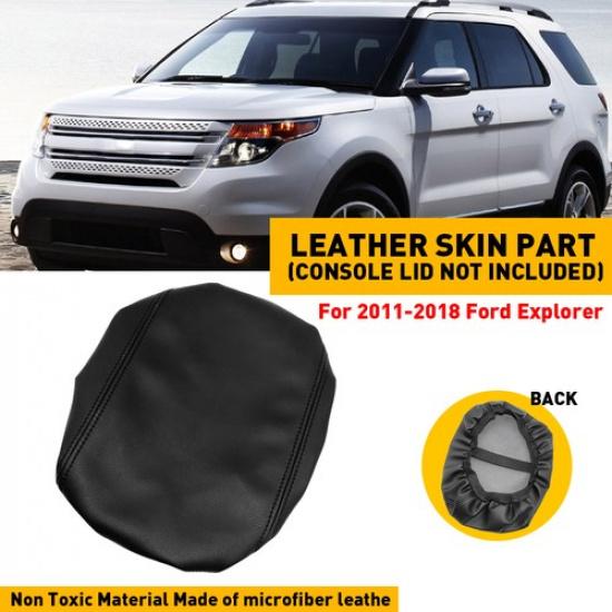 For 2011-2018 Ford Arm Console Center Explorer Rest Black Lid Cover Leather