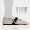 Fashion Ballet Flats for Ladies 2025 Spring Rivet Design Buckle Strap Soft Leather Women Footwear Light Comfortable Leisure Female Shoes