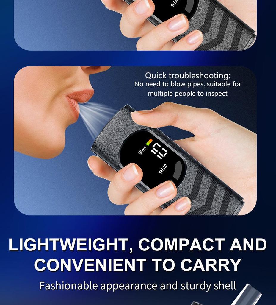 MR503 High-Precision Alcohol Tester Breathalyzer for Home Use - Blow-in Type Special Edition