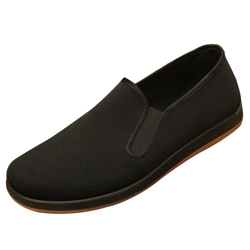 Cloth Shoes Are Comfortable, Middle-aged and Elderly Men's Shoes Have Soft Soles, Non-slip Black Work Shoes, Elastic Mouth and One Pedal, Lazy Shoes.