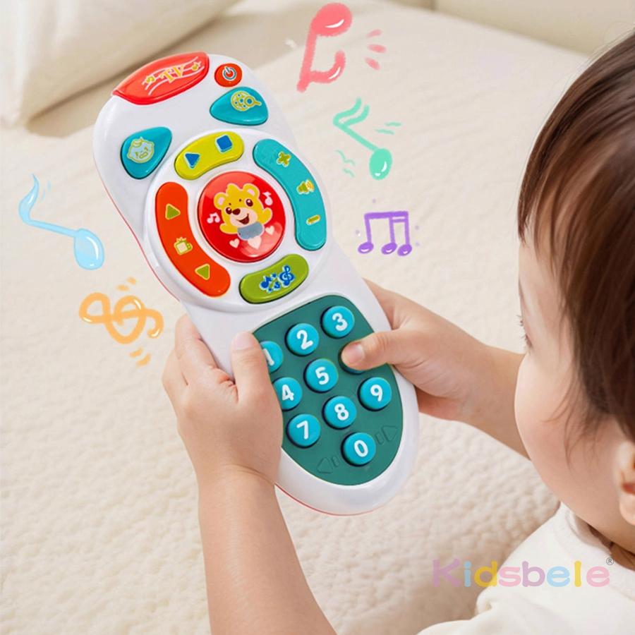 Brinquedo de Aprendizagem com Controle Remoto para Crianças Pequenas – Música, Luzes, Números, Formas, Sons do Tempo e Frases do ABC | Telefone de Educação Infantil para Bebês