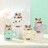 Creative Ice Cream Ceramic Cup Cone Mug with Lid High Value Water Cup Household Cup Event Gift