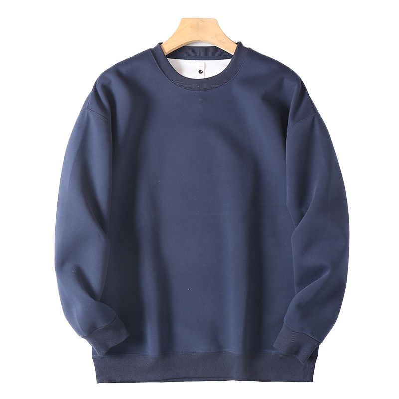 Export Surplus Original Label-Cut Clothing, Autumn Foreign Trade Men's Solid Color Double-Sided Knit Sports Casual Pullover Crewneck Sweatshirt