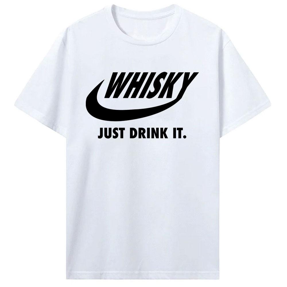 Sommer Heißer Verkauf Neuheit Trinken Whisky T Hemd Unisex Lustige Kurzarm Mode Hip Hop Baumwolle Crewneck Whisky Druck Unisex T-Shirt