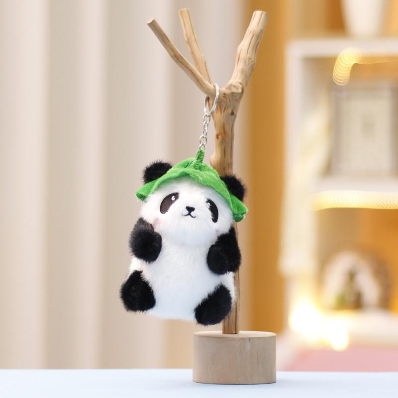 Panda Keychain Rabbit Cute Cartoon Girl Backpack Decorative Pendant Doll Plush