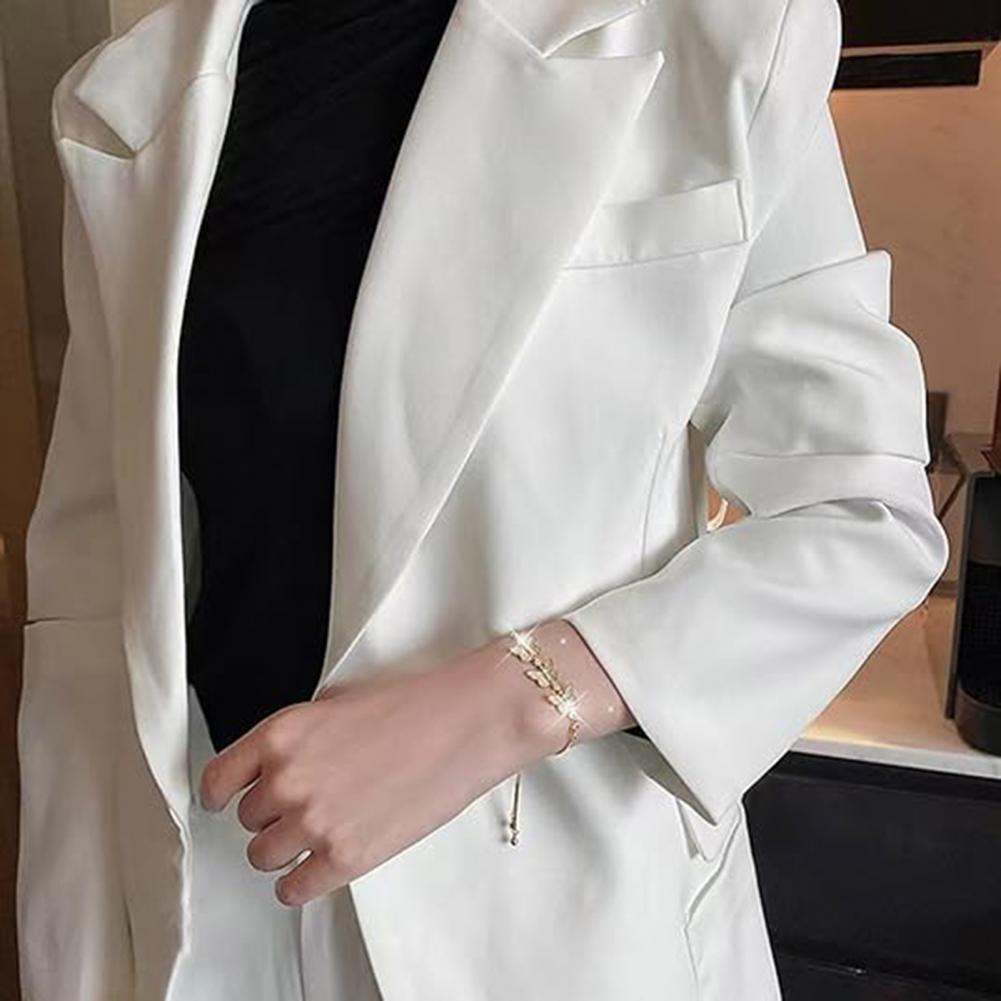 Butterfly Symbol Bracelet Elegant Butterfly Cubic Zirconia Bracelet Set with Adjustable Tassel Polished Alloy for Prom for Women