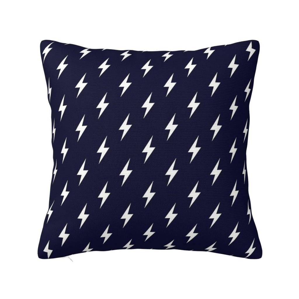 Yellow Lightning Bolts On Red Thunder Bolt Pattern Square Pillowcase Cushion Cover Pillow Case Throw Pillow Cover for Home Car