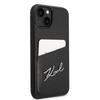 Etui Do iPhone 14 Plus Karl Lagerfeld Signature Logo Cardslot Czarne