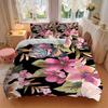 Set Lenzuola con Motivo Floreale 3 Pezzi, Adatto per la Decorazione della Camera da Letto, (Include 1 Copripiumino e 2 Federe, Piumone Non Incluso) yy250822136