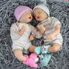 45cm Lifelike Reborn Baby Doll Twin A Twin B Cloth Body Soft Touch Real Life Newborn Dolls Rooted Mohair Alive Bebe Reborn Boneca Kid's Christmas Gift