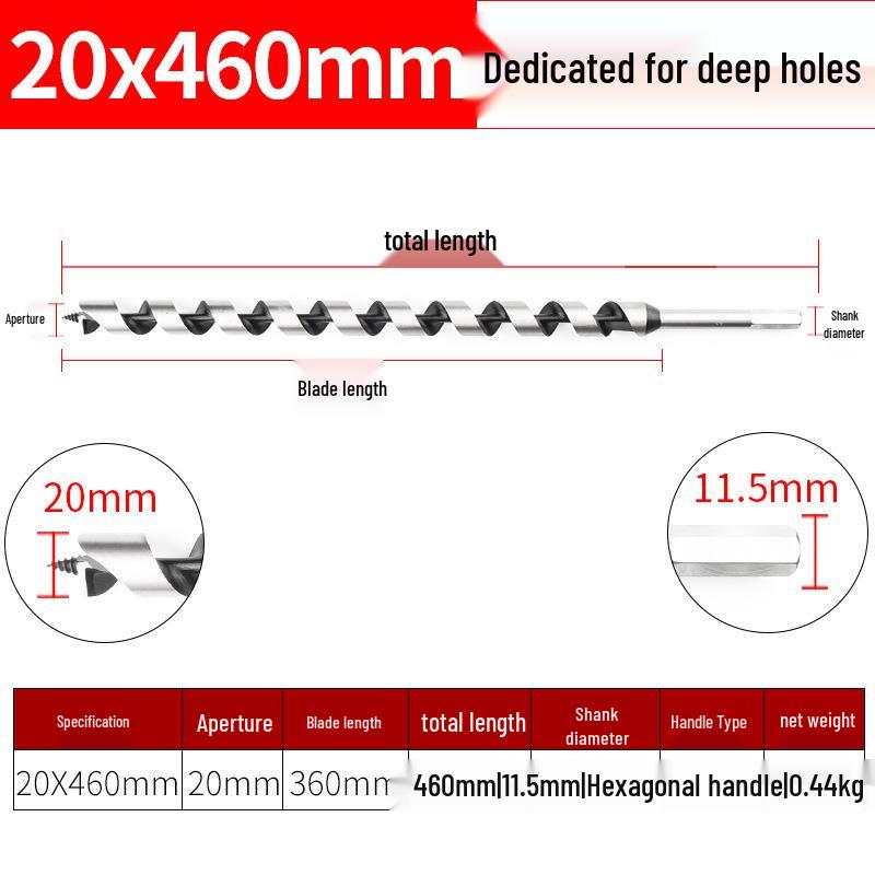 Hex Shank Deep Hole Woodworking Twist Drill Bit