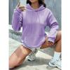 Damen Kapuzenpullover Langarm Lockerer Schnitt Einfarbige Lässige Pullover-Oberteile