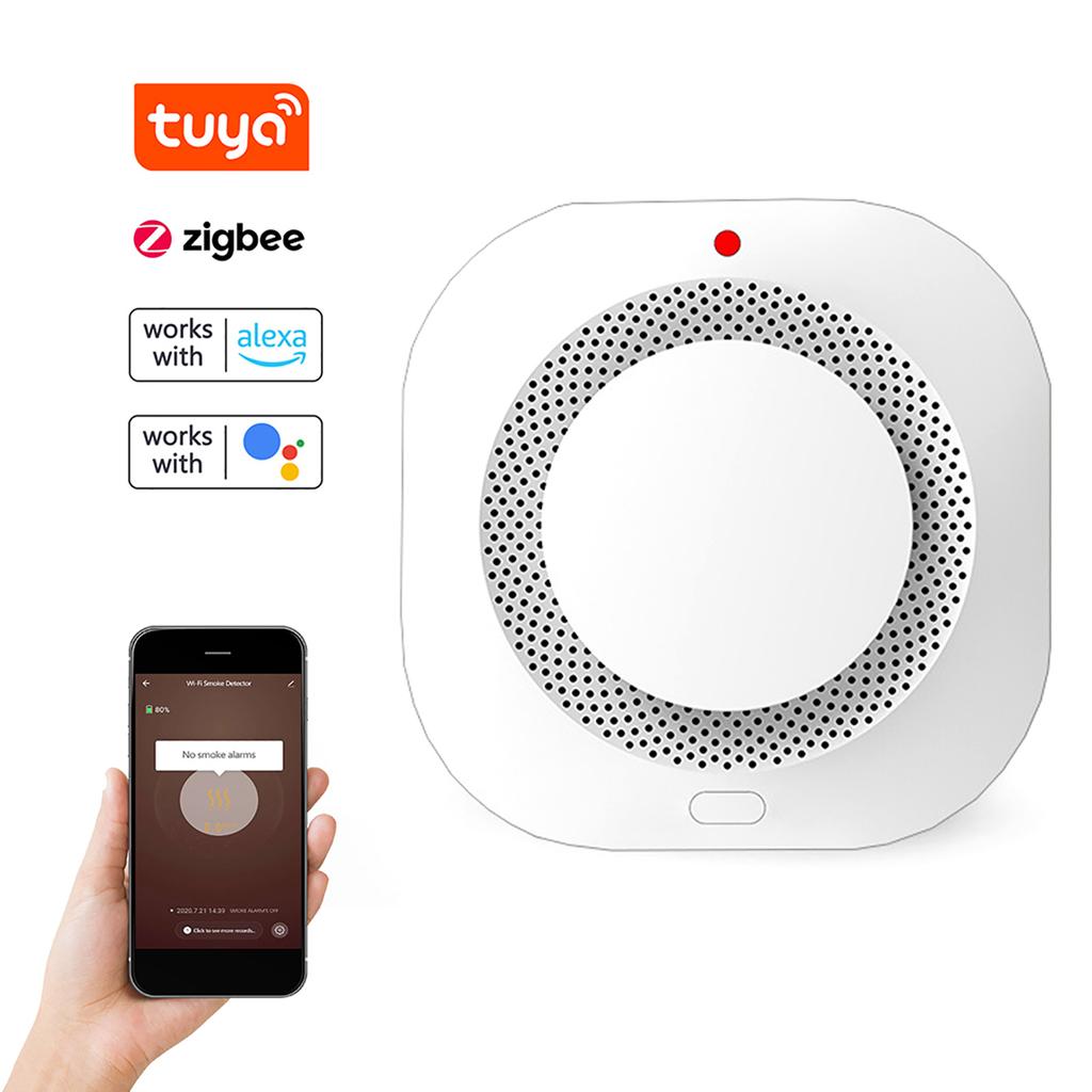 Intelligent Wireless Smoke Detection Device 360  Degrees  Induction Home Smoke Alert Detector Sound Light Alarm and Short Messaging Notifi