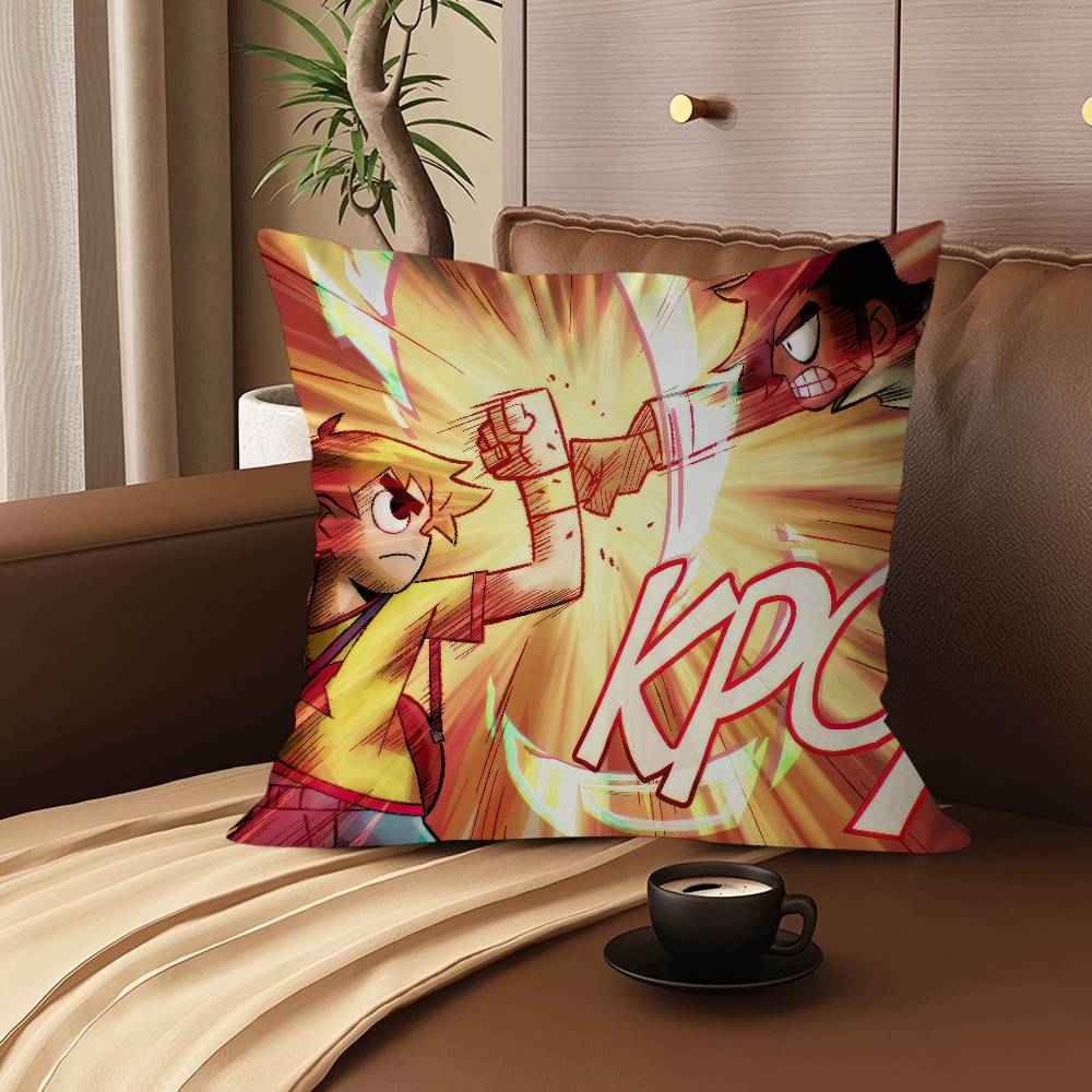 

S-Scott Pilgrim Takes Off Pillow Covers Cartoon Sofa Decorative Home Double-sided Printing Short Plush Cute Cushion Cover 12x12Inch
