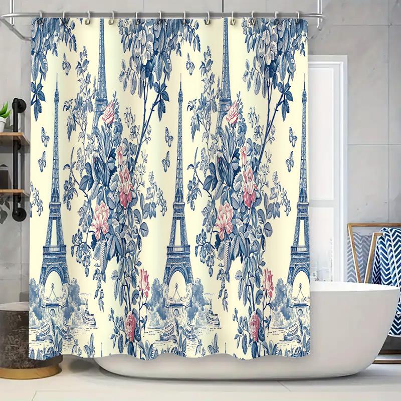 

Artistic Black White Turkey Turtle Shower Curtain Decorative Waterproof Bath Mat For Home Decoration W60H190(CM)-1 Pcs