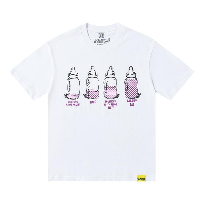 Premium 100% Cotton Crew Neck Short Sleeve T-Shirt Men Loose Fit Casual Print Tee 2025
