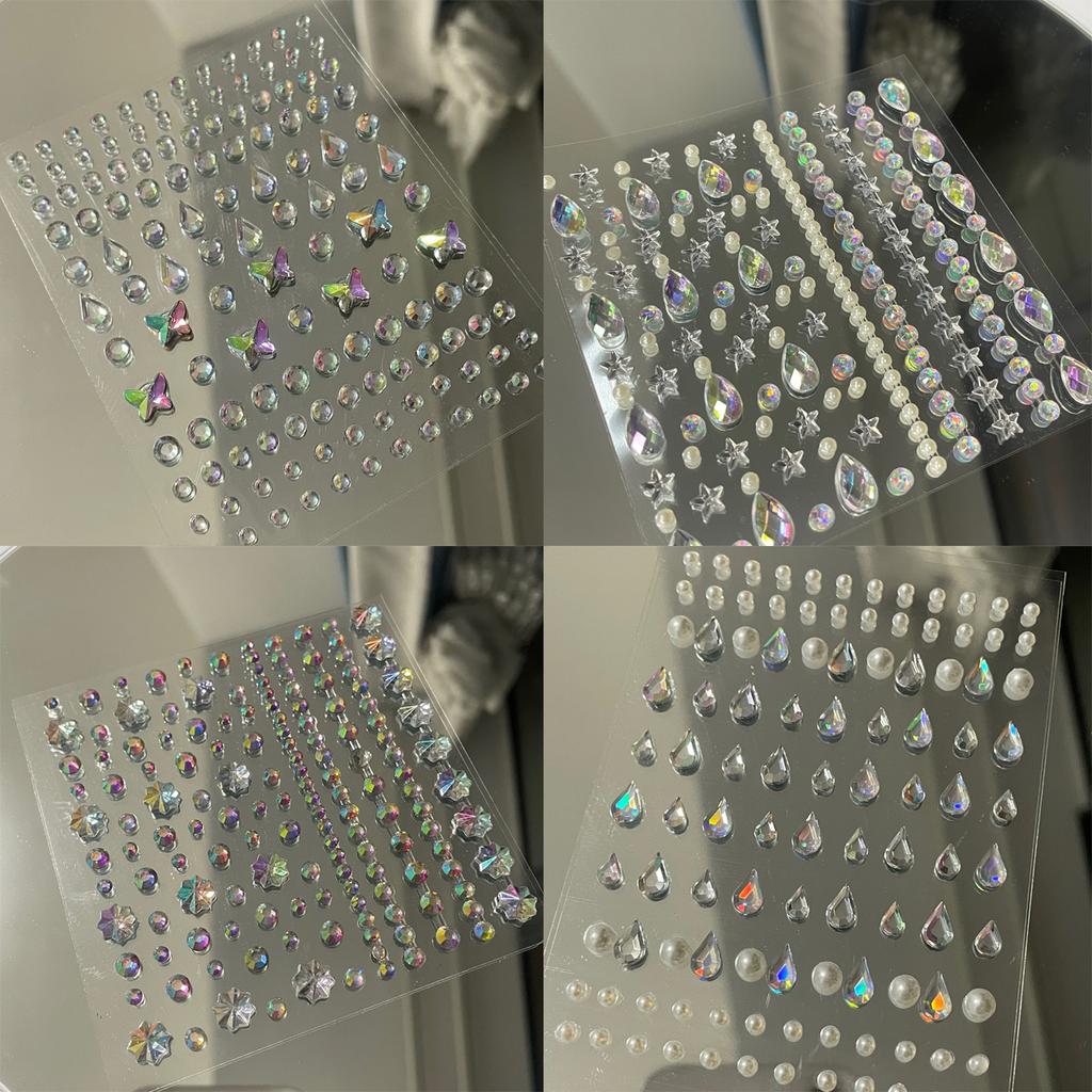 Naklejki z Kryształkami Diamentowymi 5D Błyszczące Kropla Wody Rhinestone Naklejka Dekoracyjna Rękodzieło Samoprzylepne Klejnoty Prezenty dla Dziewczynek Dzieci