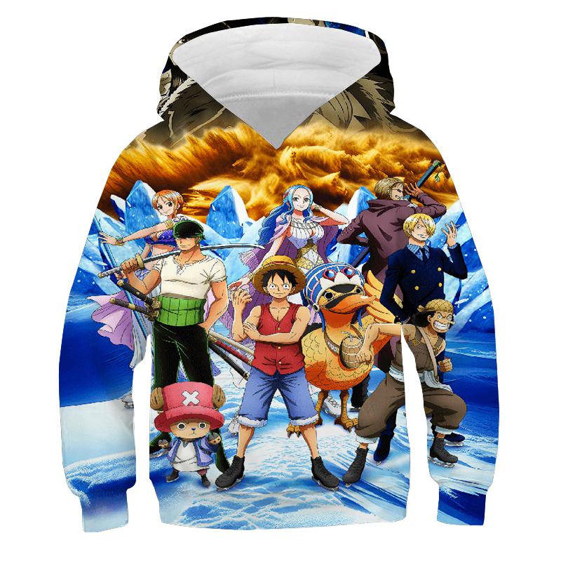 Moletom com capuz infantil One Piece Moletom com capuz Anime Luffy Moletom com capuz Roupas infantis Meninos Meninas Manga comprida Outono Quente Pulôver Casual Tops
